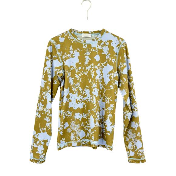 Stine Goya M/L Juno Flower Foliage Green Blue Print Long Sleeve Slim Fit Top - Picture 6 of 10